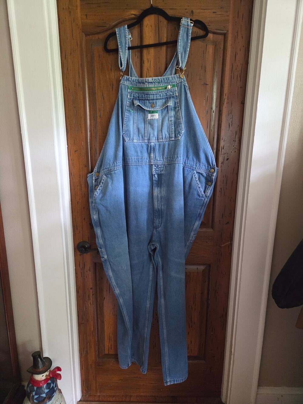 Liberty Men's Big & Tall Denim Bib Overalls Size 60x30 Stonewash Blue Cotton
